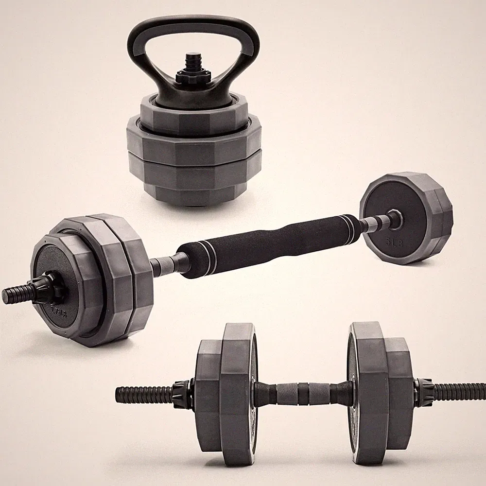 CAP 66 lb Adjustable Dumbbell Barbell Kettlebell Weight Set Home Gym Training