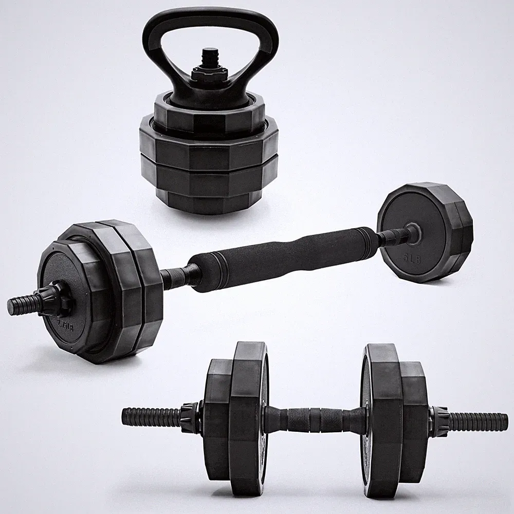 CAP 66lb Multi-Use Weight Set - Adjustable Dumbbell, Barbell & Kettlebell for Fu