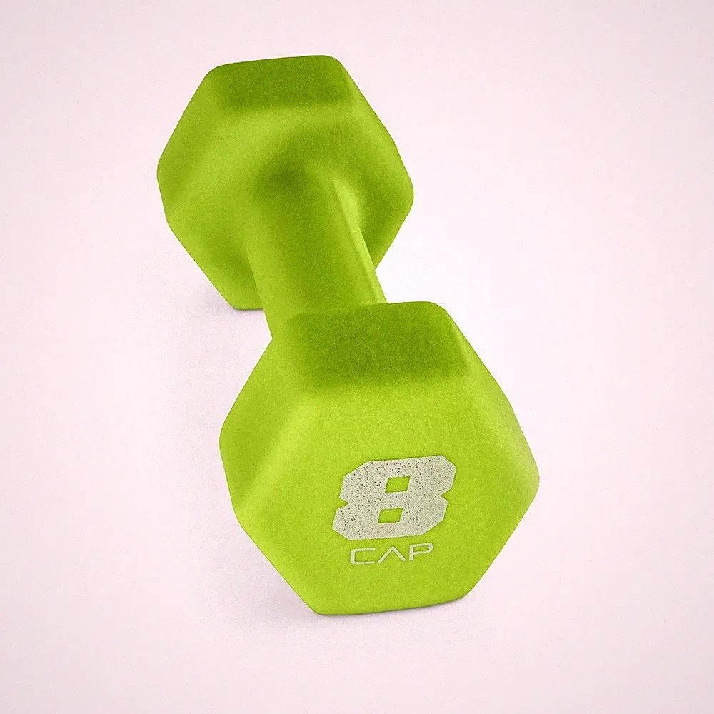 CAP, 8lb Neoprene Dumbbell, Green, Single