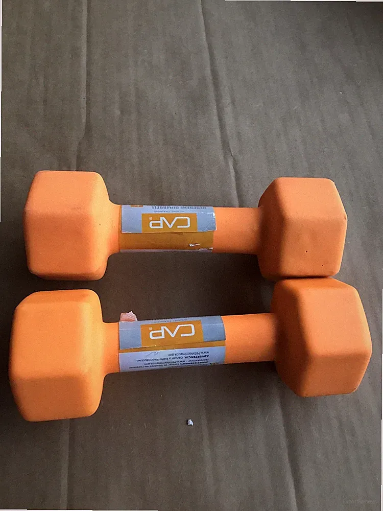 CAP 8lbs Neoprene Hex Coated Dumbbell Orange Pair