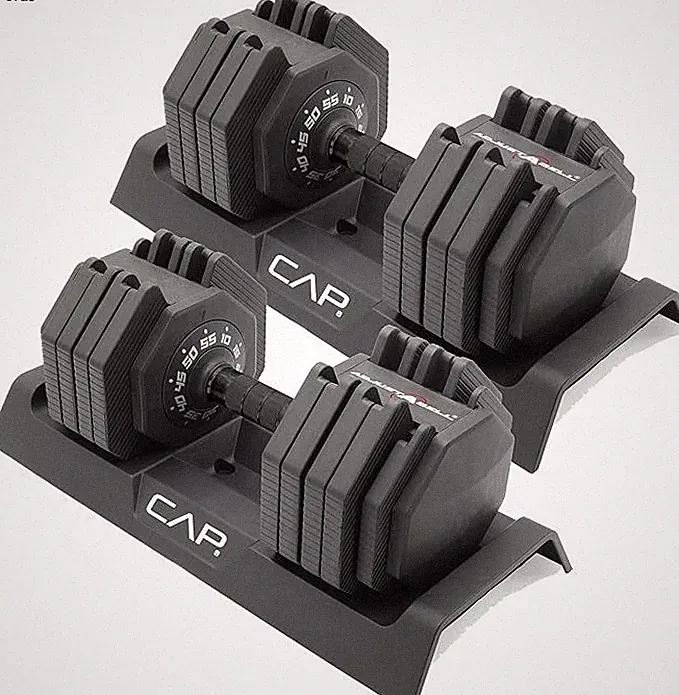 CAP ADJUSTABELL Adjustable Dumbbell Weights - Pair | 55 lb - Black Handle