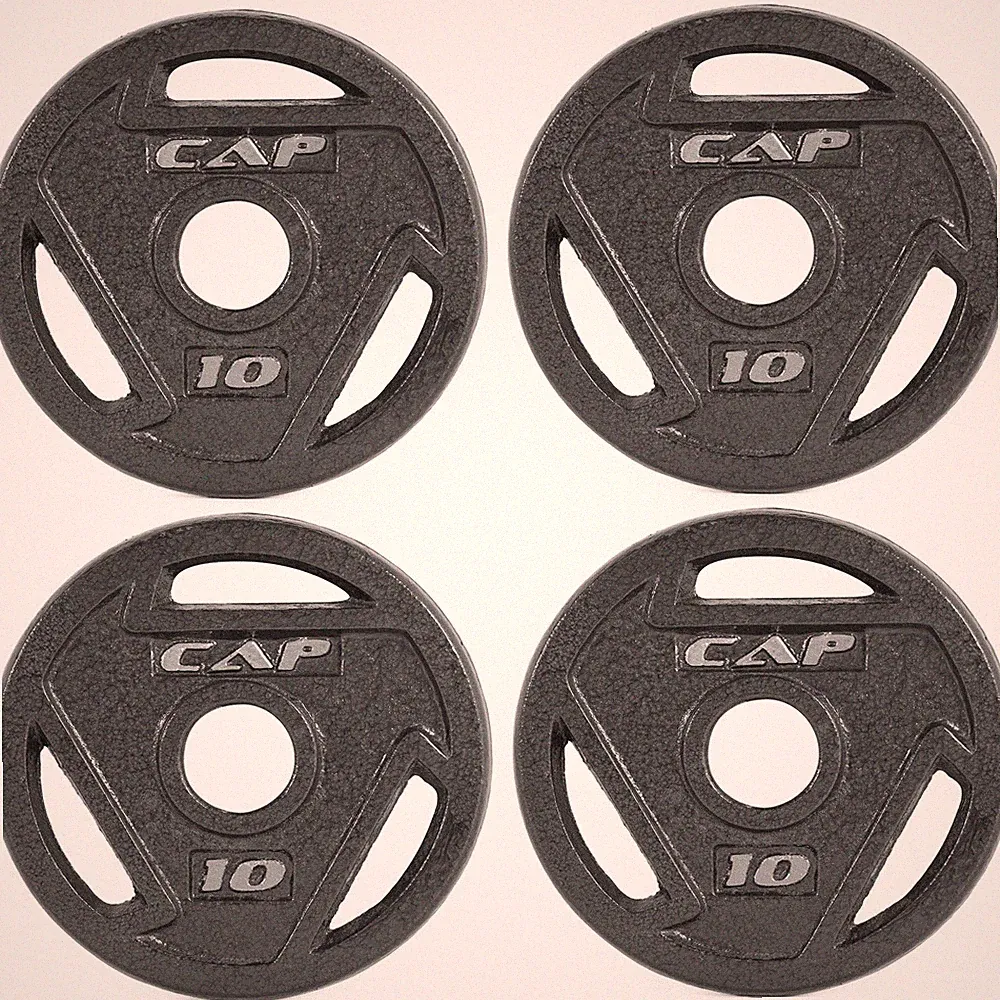CAP Barbell 10 LB Cast Iron Olympic 10 lb - Set of 4, 10 lb, 4,Black