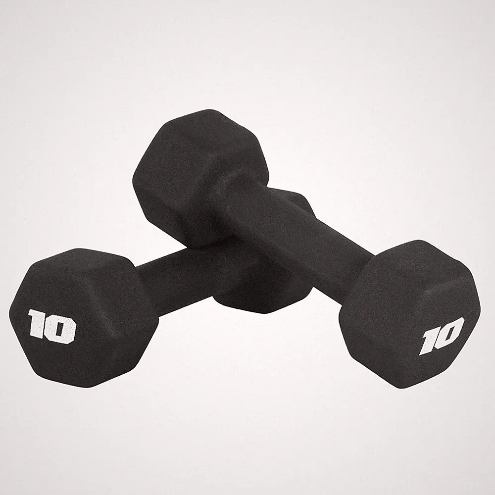 CAP Barbell 10 LB Neoprene Dumbbell Hand Weights Pair | Black