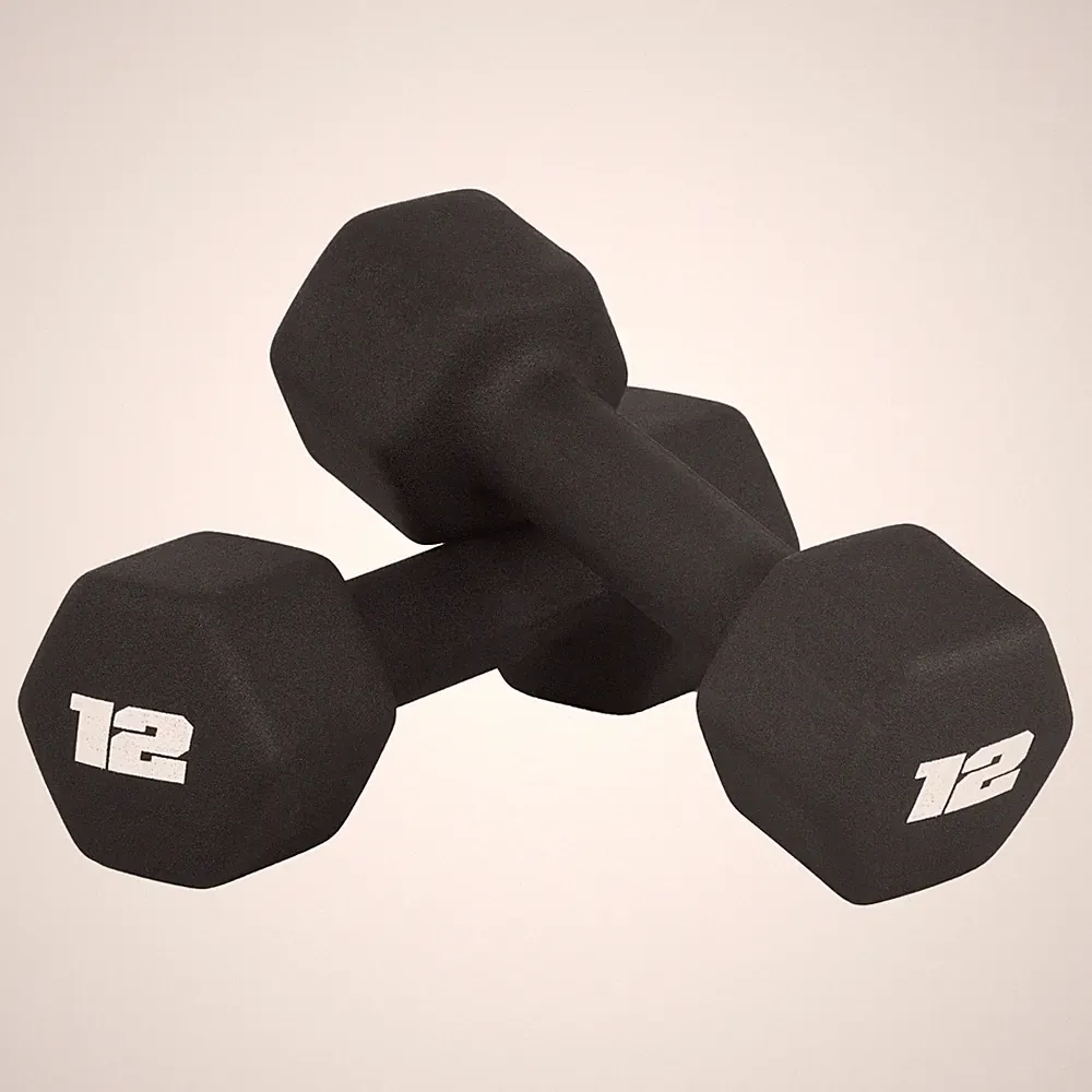 CAP Barbell 12 LB Neoprene Dumbbell Hand Weights - Pair | Black