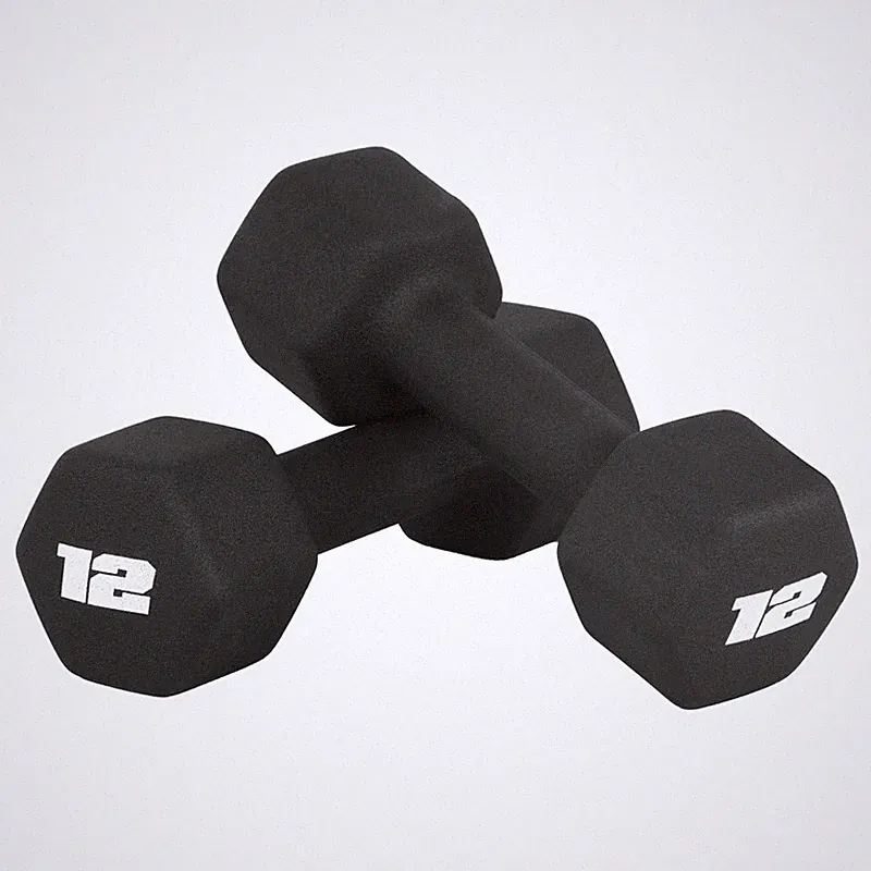 Cap Barbell 12 Lb Neoprene Dumbbell Hand Weights - Pair Black Sdn4Bpis-24