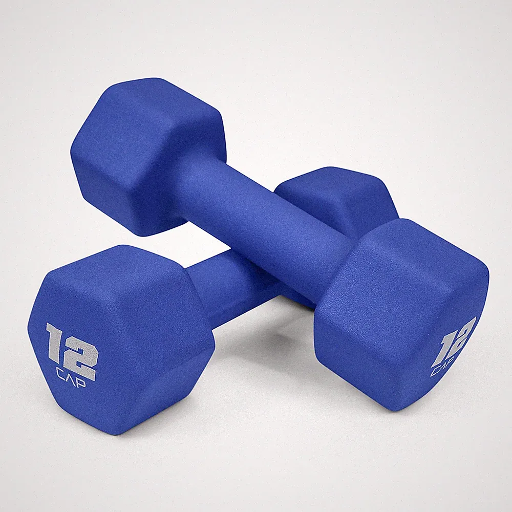 CAP Barbell, 12lb Blue Neoprene Dumbbell, Pair