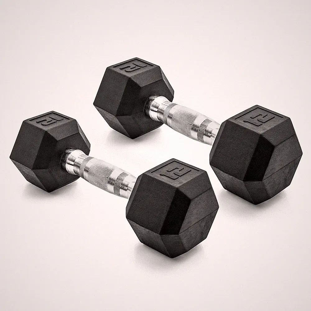 CAP Barbell 12lb Coated Rubber Hex Dumbbell, Pair