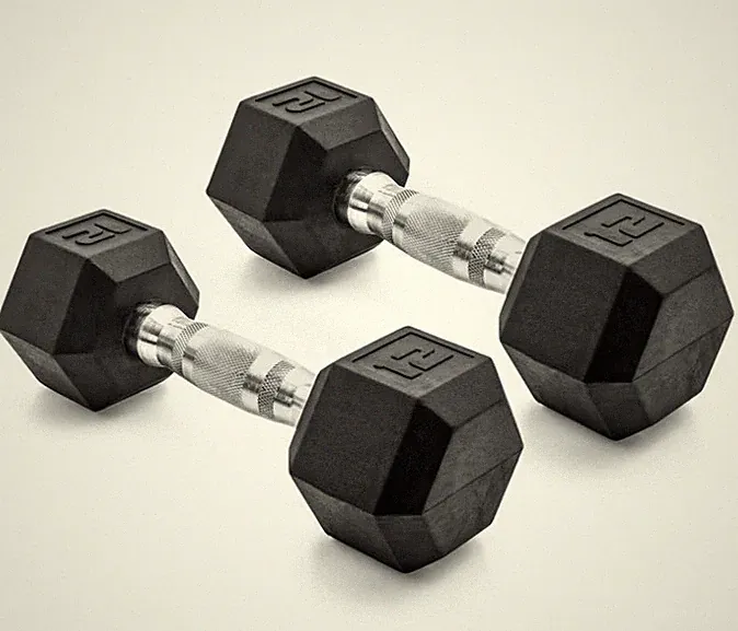 CAP Barbell 12lb Coated Rubber Hex Dumbbell, Pair