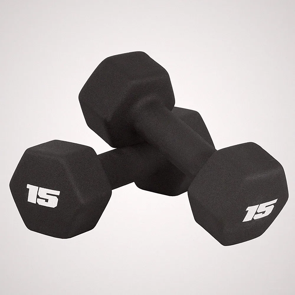 CAP Barbell 15 LB Neoprene Dumbbell Hand Weights - Pair | 15 lb Pair, Black