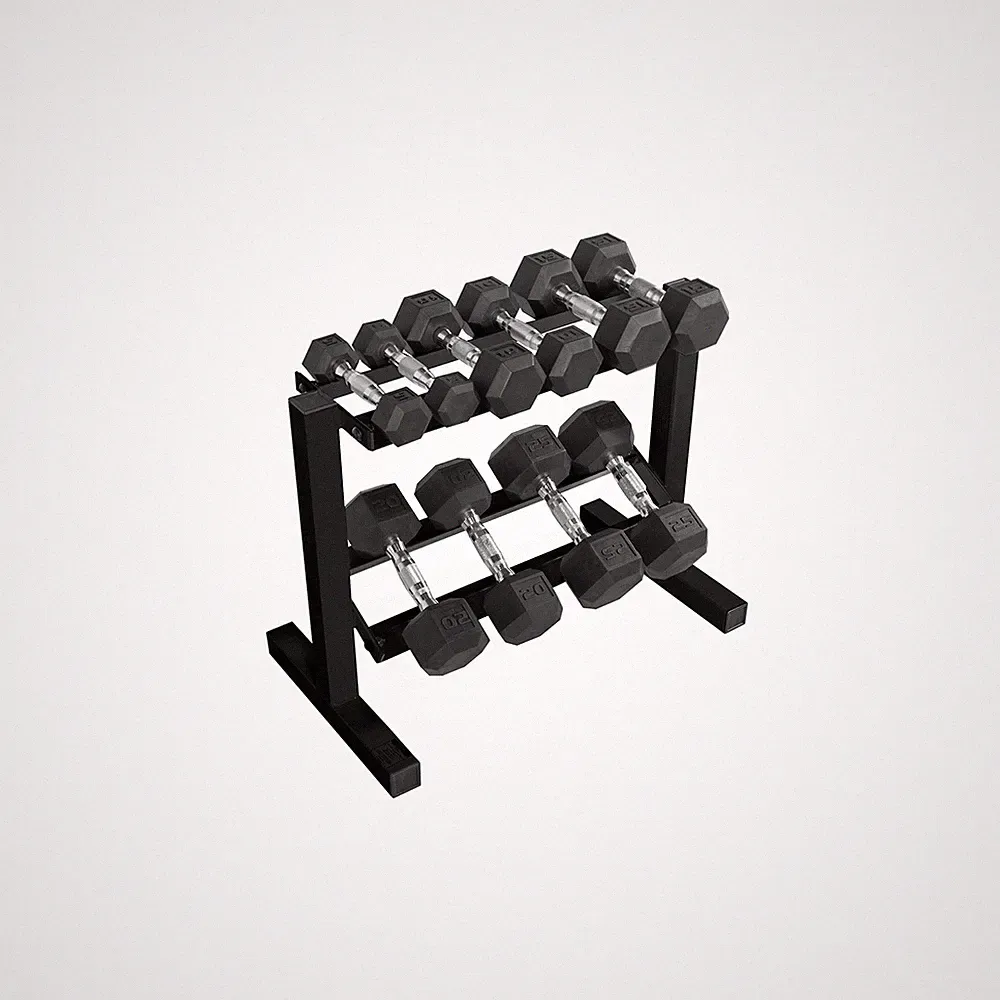 CAP Barbell 150 lb Dumbbell Set with 2-Tier Rack | Multiple Options Black
