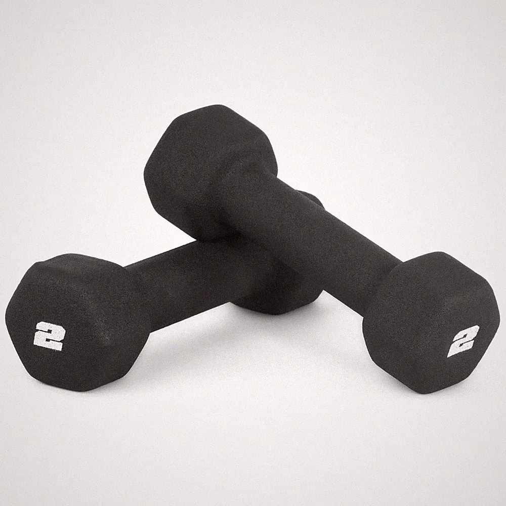 CAP Barbell 2 LB Neoprene Dumbbell Hand Weights - Pair | 2 lb Pair, Black