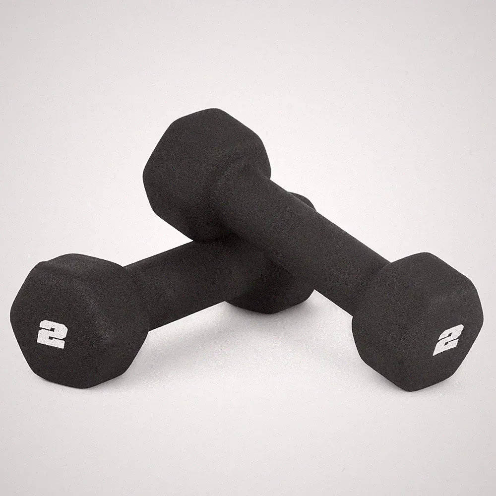 CAP Barbell 2 LB Neoprene Dumbbell Hand Weights - Pair | Black