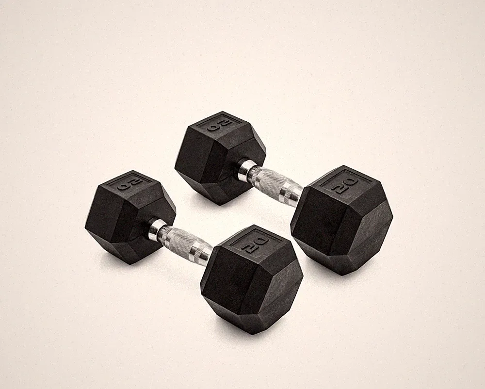 CAP Barbell 20LB Rubber Hex Dumbbell Pair with Ergonomic Grip