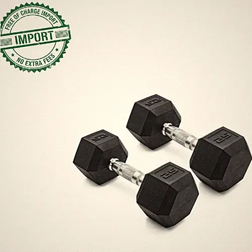 CAP Barbell, 25lb Coated Rubber Hex Dumbbell, Pair