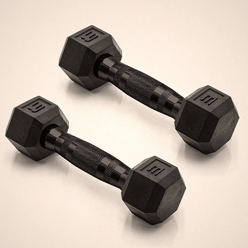 CAP Barbell 3 LB Coated Hex Dumbbell Pair with Black Handle