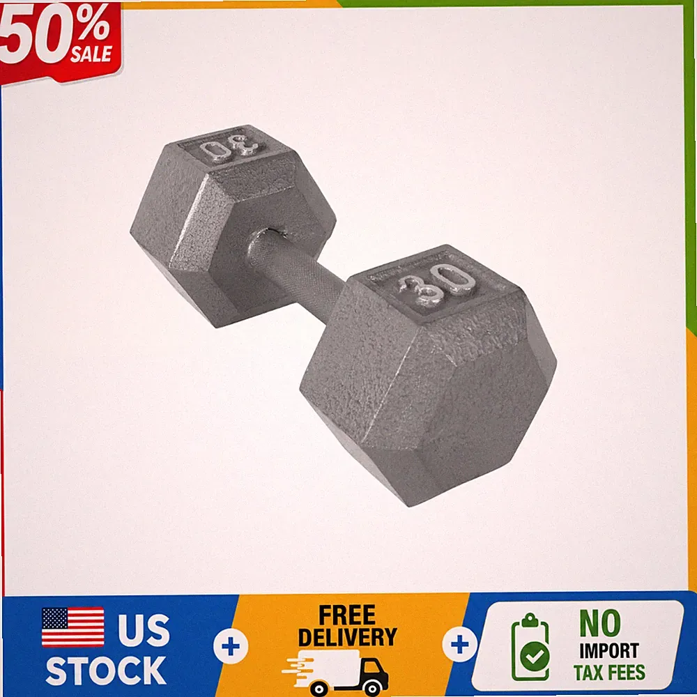 CAP Barbell 30 lb Cast Iron Hex Dumbbell, Single Weight