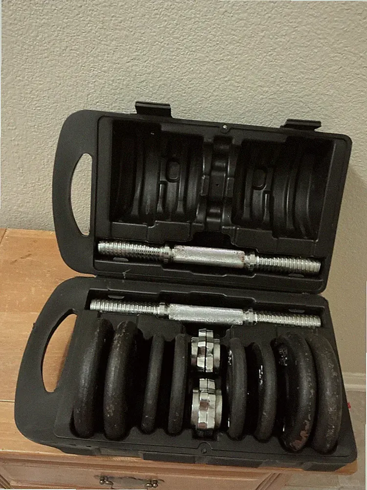 CAP Barbell 30 Pound adjustable Cast iron Dumbbell set with case