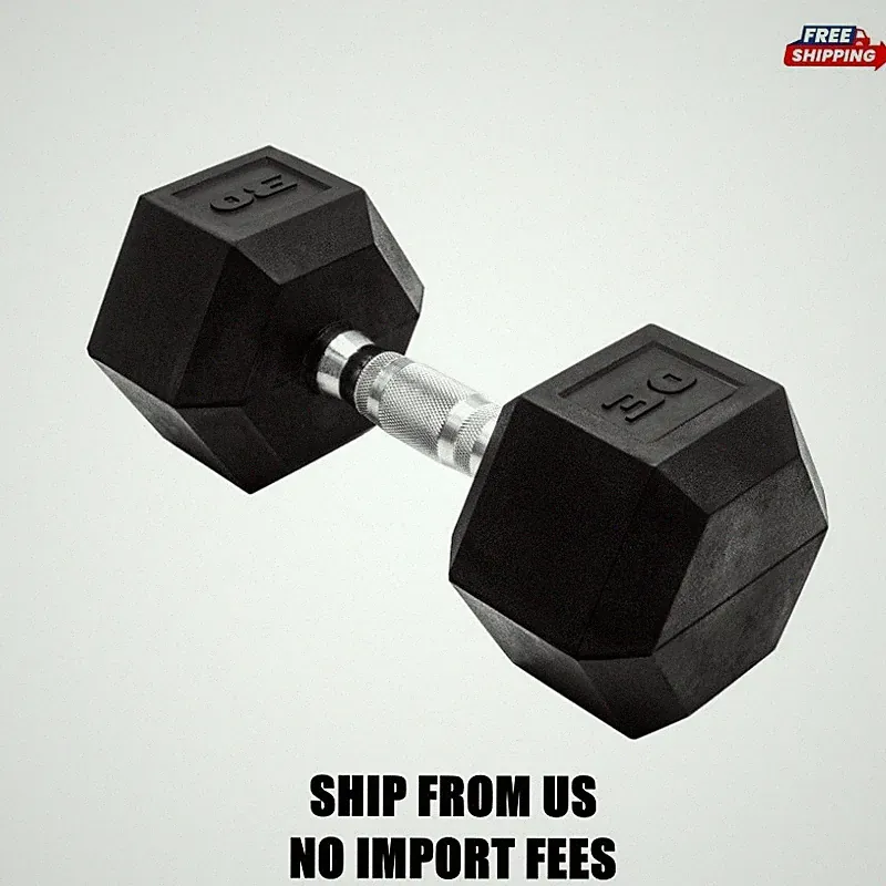 CAP Barbell, 30lb Rubber Hex Dumbbell, Single