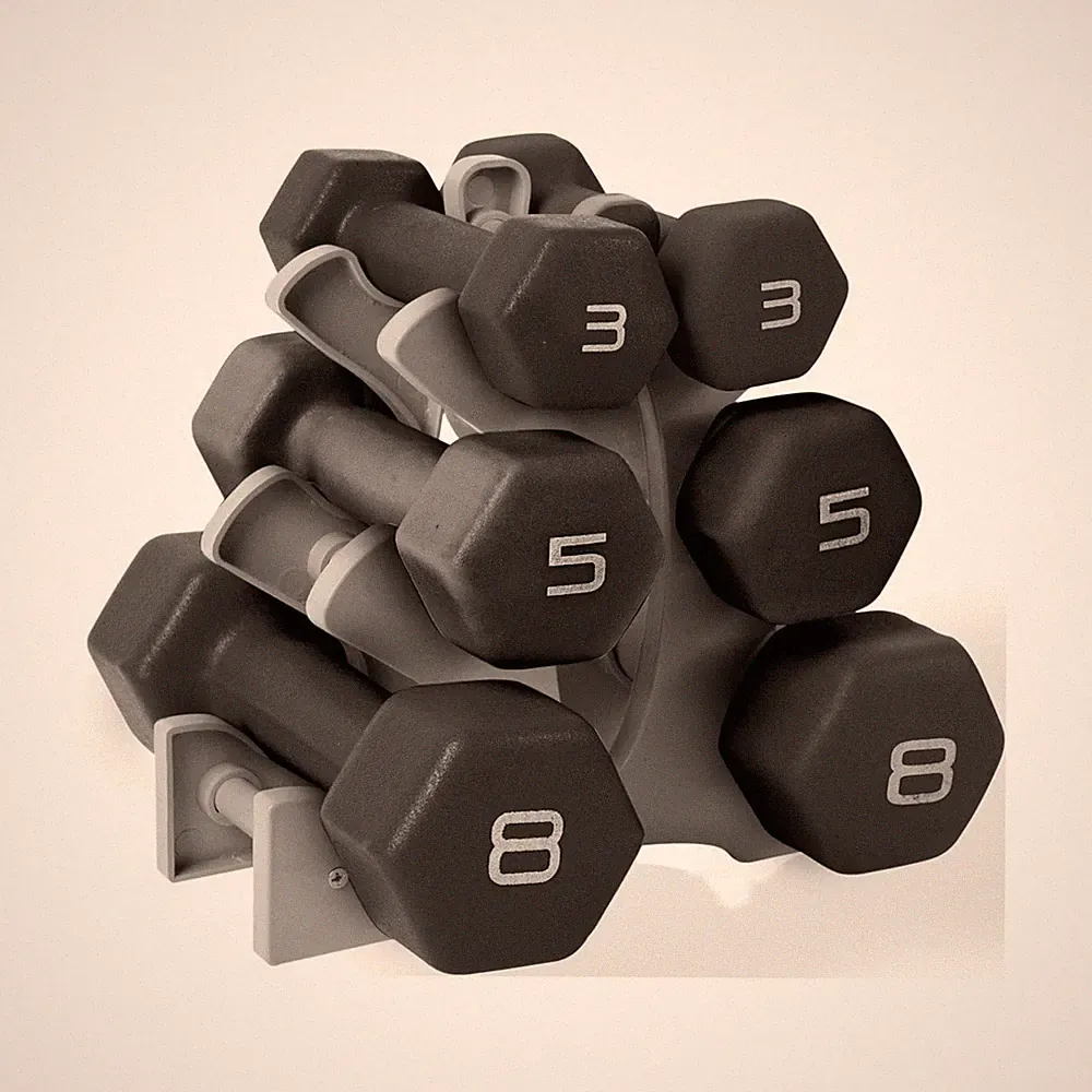 CAP Barbell 32 lb Neoprene Dumbbell Set with Rack, Black