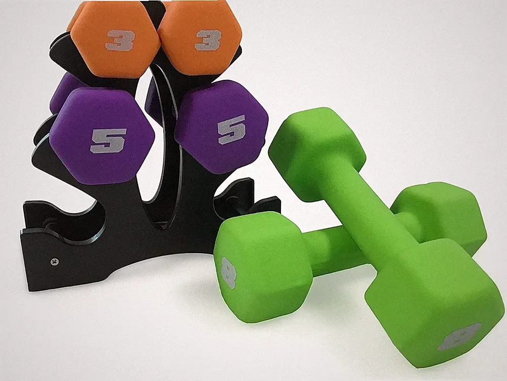 CAP Barbell 32 LB Set of Neoprene Dumbbells w/ Rack