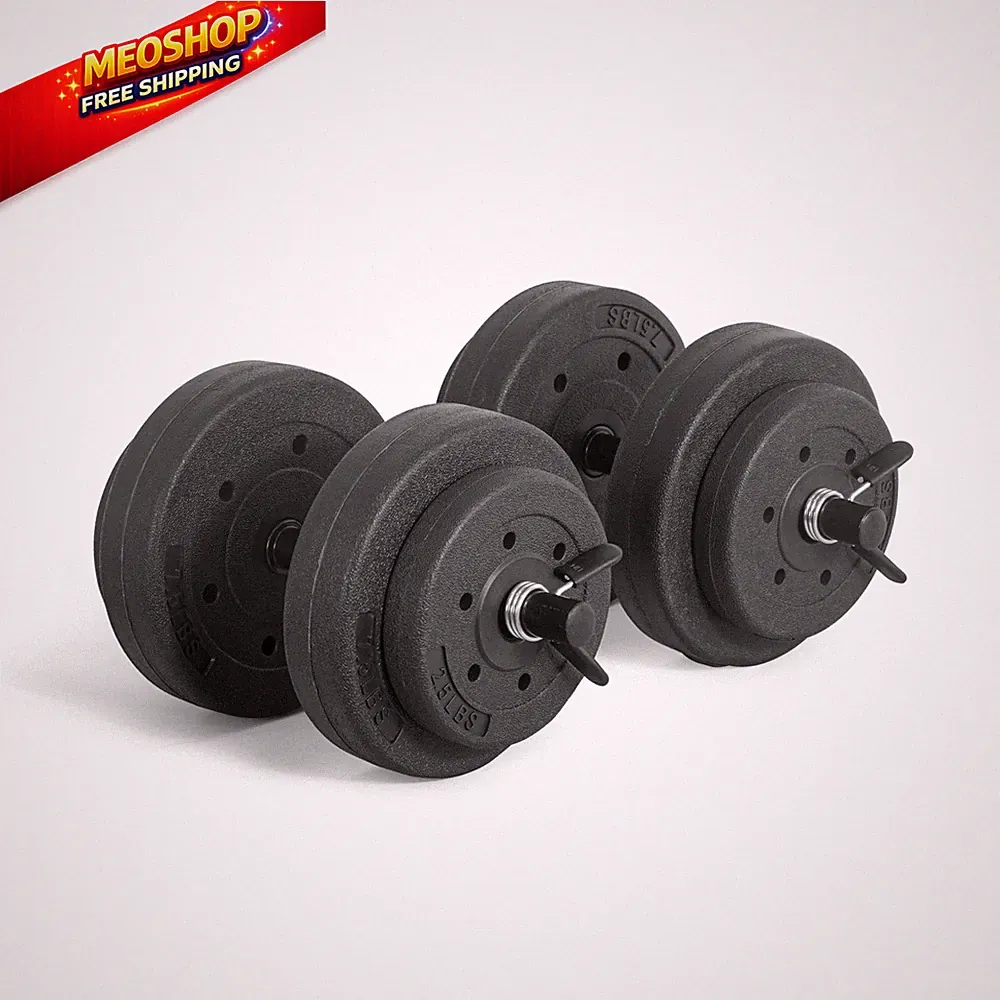 CAP Barbell 40-Pound Adjustable Cement Dumbbell Set – Versatile Medium, Black