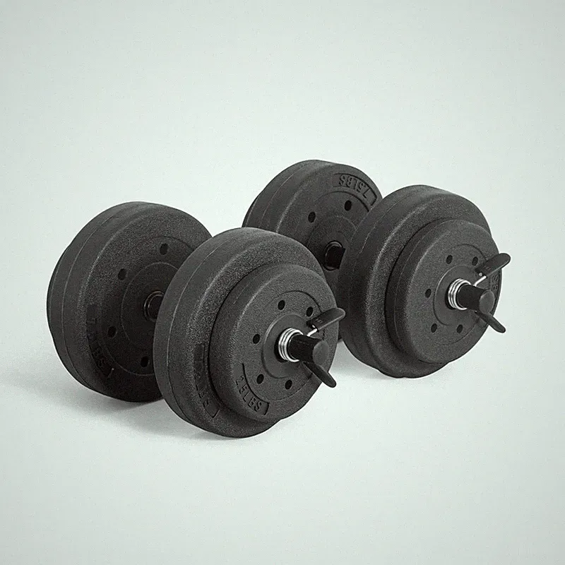 Cap Barbell 40-Pound Adjustable Cement Dumbbell Set Versatile Vinyl Coated