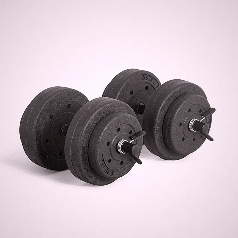Cap Barbell 40-Pound Adjustable Cement Dumbbell Set Versatile Vinyl Coated