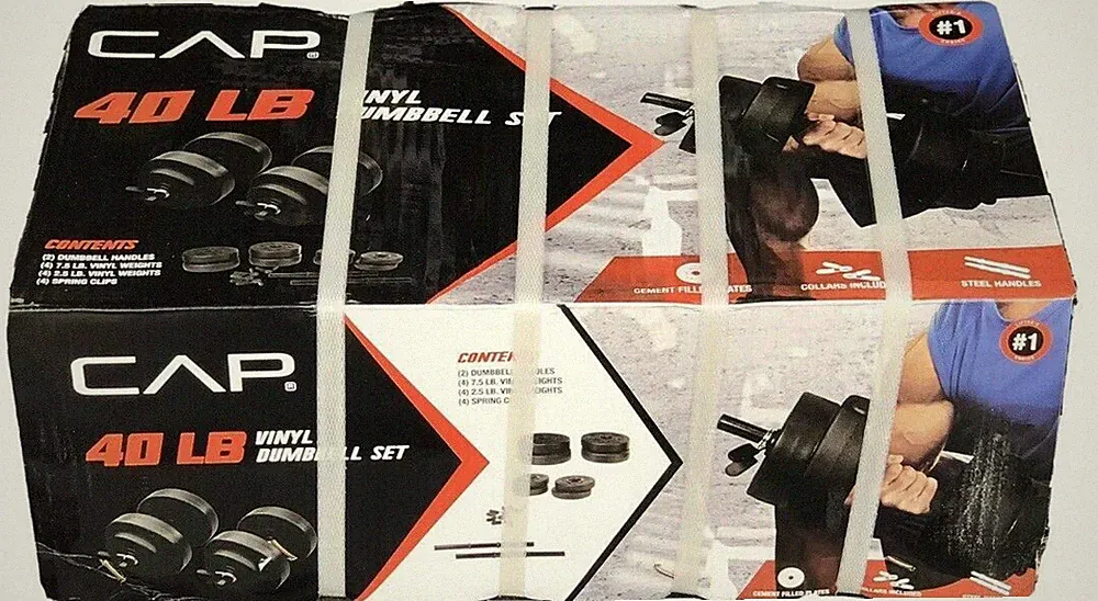 CAP Barbell 40 Pound Adjustable Vinyl Dumbbell Weight Set In Hand 40lb In Hand!