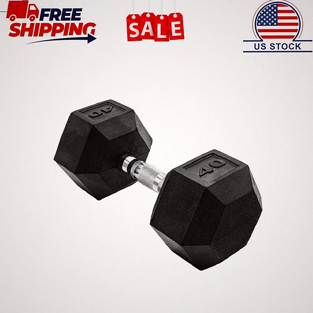 CAP Barbell, 40lb Rubber Hex Dumbbell, Single