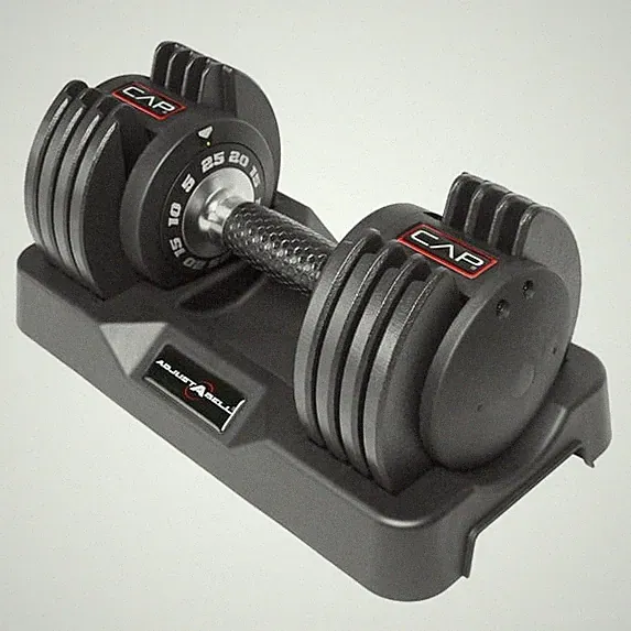 CAP Barbell 5-in-1, 25lb ADJUSTABELL® Dumbbell, (5 10 15 20 25 lb) in 5lb Increm