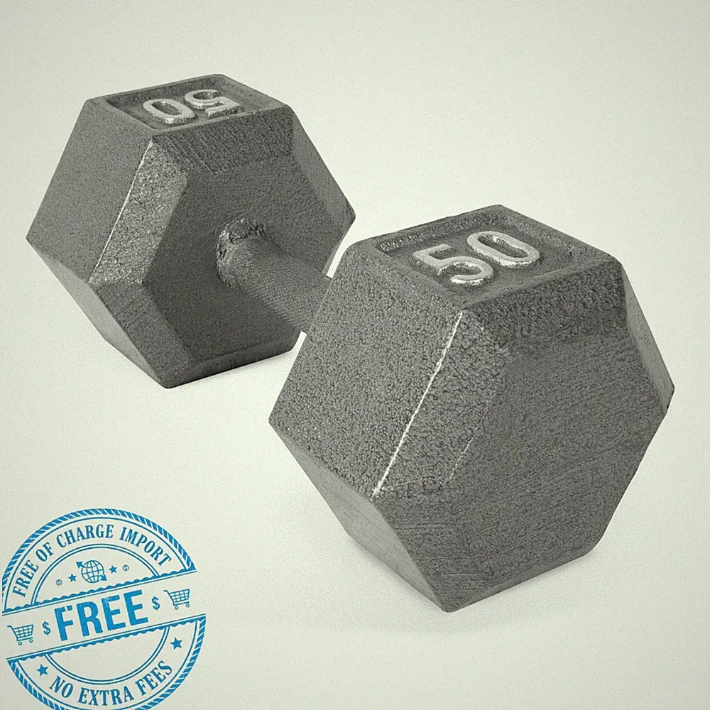 CAP Barbell 50 lb Cast Iron Hex Dumbbell, Single, Secure Grip Free Ship US