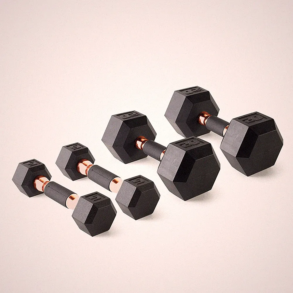 CAP Barbell 50 lbs Coated Dumbbell Set Copper Handles 5LBx2 20lbx2