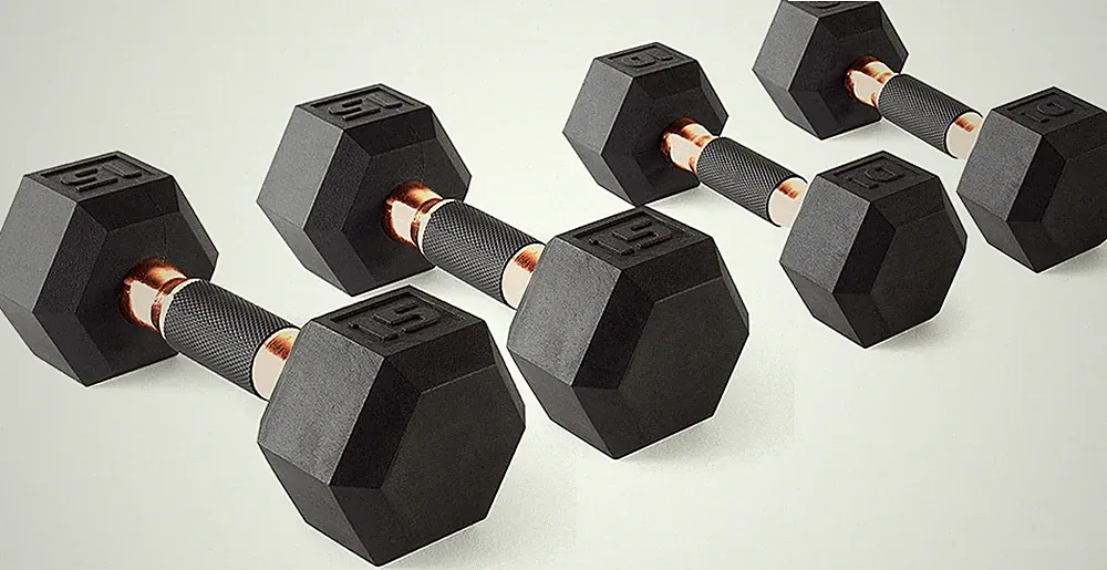 CAP Barbell 50 Lbs Coated Dumbbell Set with Copper Handles, 10Lbx2, 15Lbx2