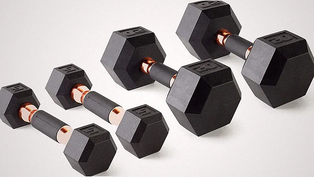 CAP Barbell 50 Lbs Coated Dumbbell Set with Copper Handles, 5Lbx2, 20Lbx2