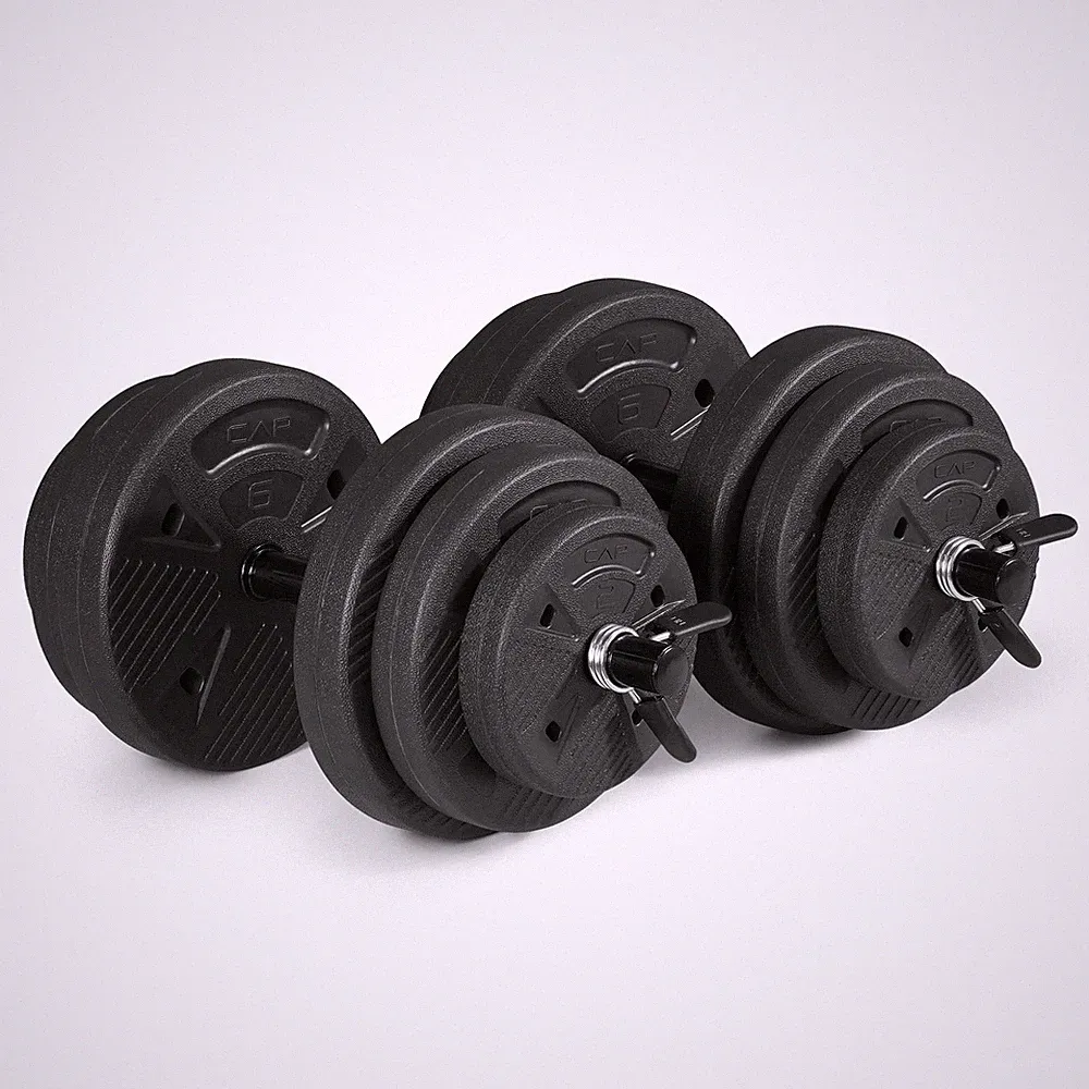 CAP Barbell 50-Pound Adjustable Cement Dumbbell Set – Versatile Weights for Home