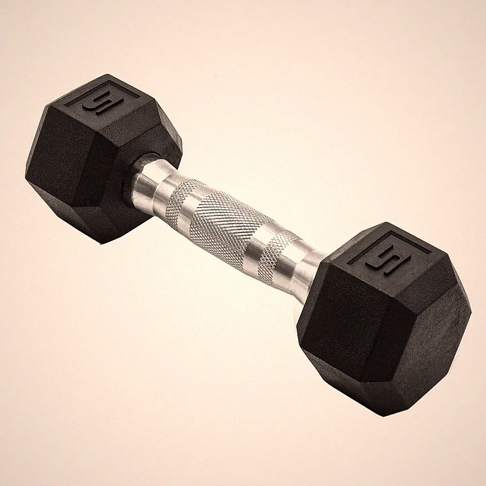 CAP Barbell, 5lb Rubber Hex Dumbbell, Single