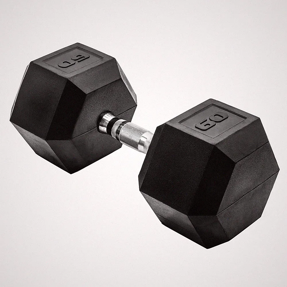 CAP Barbell, 60lb Rubber Hex Dumbbell, Single