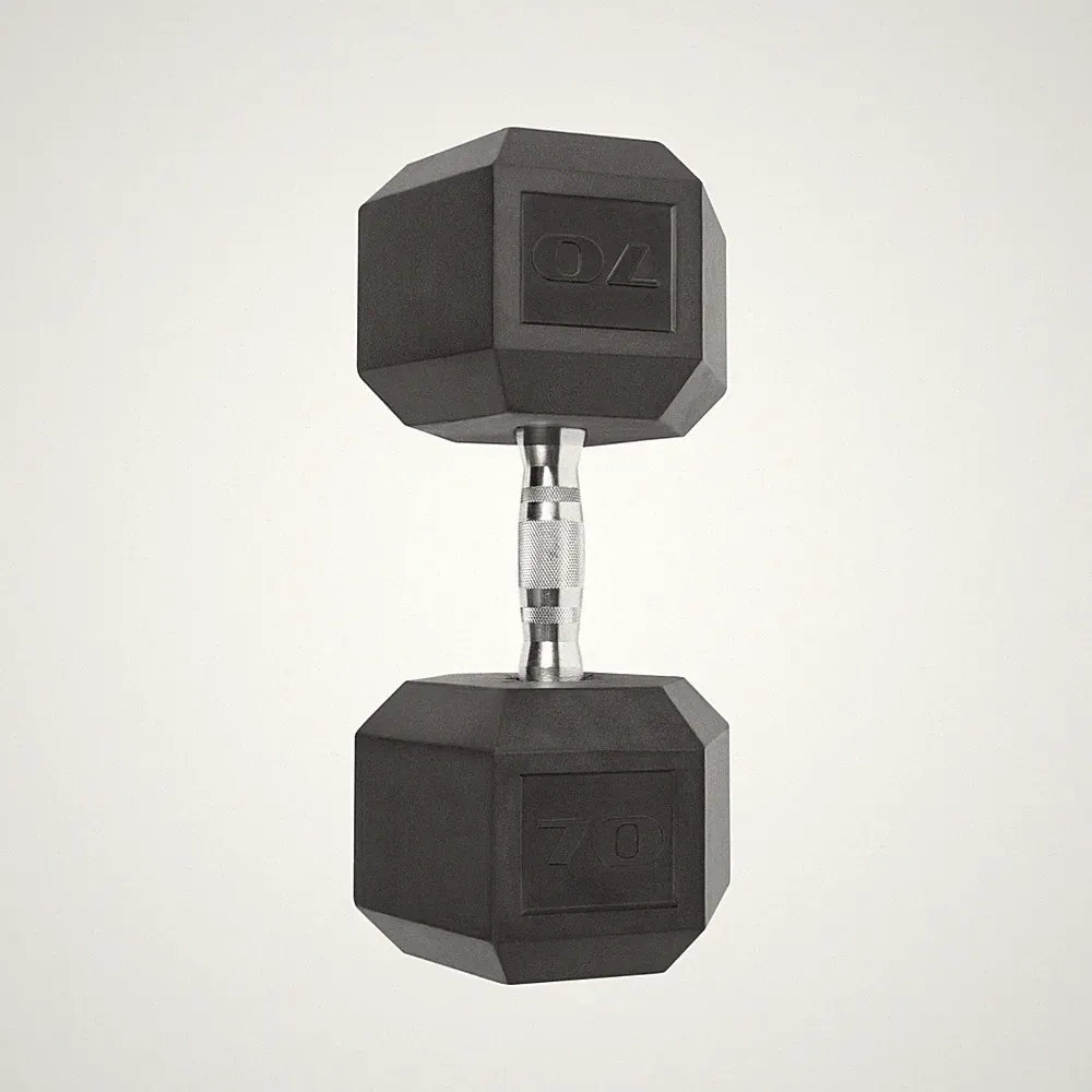 CAP Barbell, 70lb Coated Hex Dumbbell, Single, Prevent Rolling FREE SHIP US