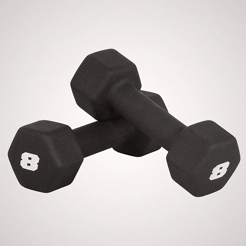 CAP Barbell 8 LB Neoprene Dumbbell Hand Weights - Pair | 8 lb Pair, Black