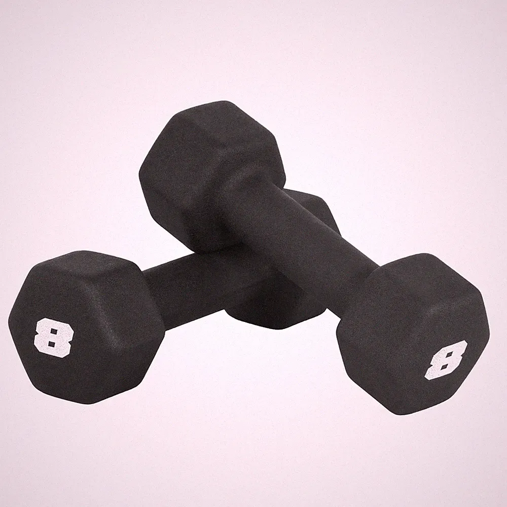 CAP Barbell 8 LB Neoprene Dumbbell Hand Weights - Pair | Black