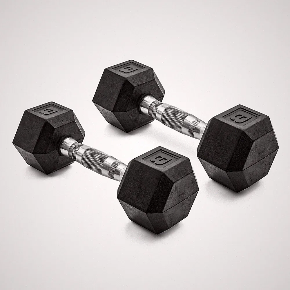 CAP Barbell, 8Lb Coated Rubber Hex Dumbbell, Pair