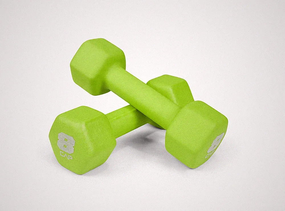 CAP Barbell, 8lb Green Neoprene Dumbbell, Pair
