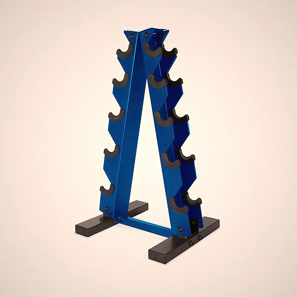 Cap Barbell A Frame Dumbbell Rack Holds 5 Pairs Up To 200 Pounds Blue