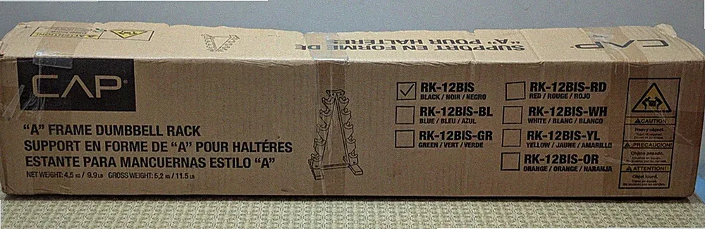 CAP Barbell "A" Frame Dumbbell Weight Rack | Black | RK-12BIS | Sealed, New