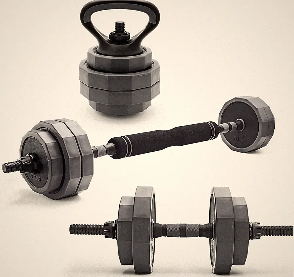CAP Barbell Adjustable Weight Set 66lb Dumbbell, Barbell & Kettlebell 3-in-1