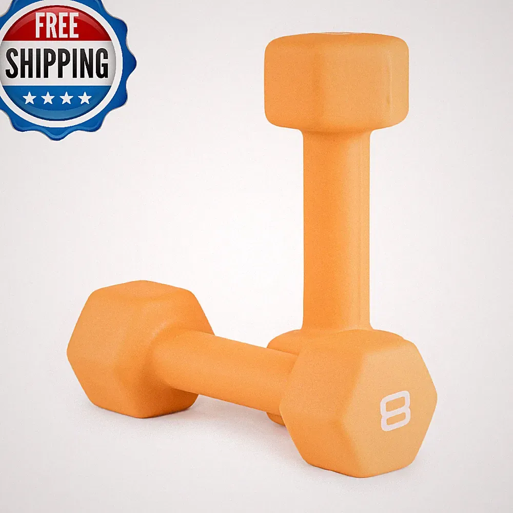 Cap Barbell Cap Neoprene Coated Dumbbell Weight 8 Lb Pair Orange Sdn5Pis-16