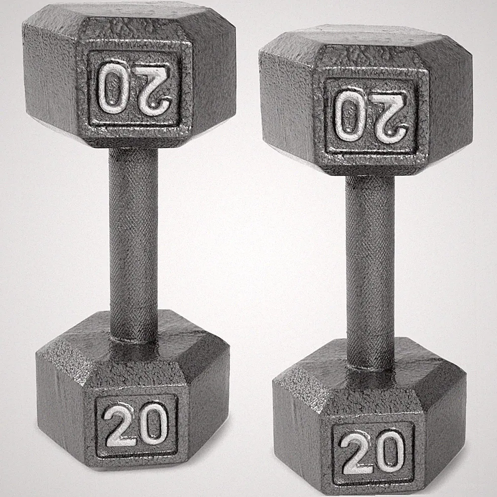 CAP Barbell Cast Iron Dumbbell Weights, 20 Lbs., Pair