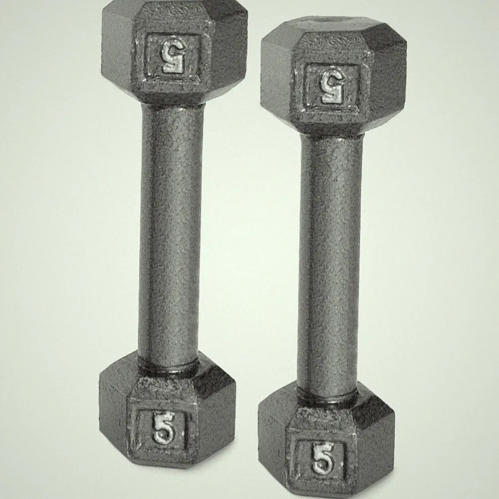 CAP Barbell Cast Iron Dumbbell Weights, 5 Lbs., Pair