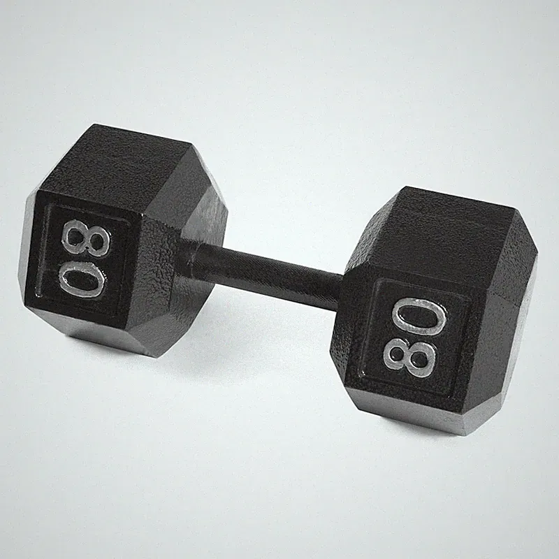 Cap Barbell Cast Iron Hex Dumbbell Black Single 80 Lb Sdb2-080