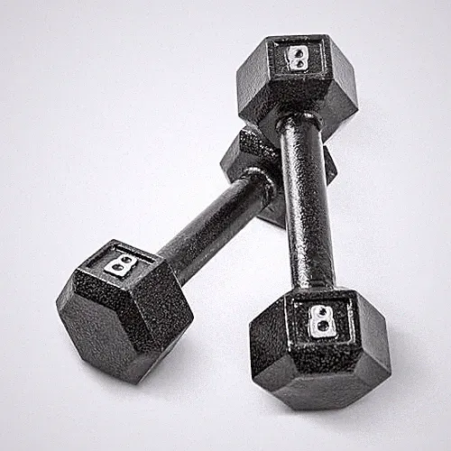 CAP Barbell Cast Iron Hex Dumbbell Weights (Pair), Black, 8 lb